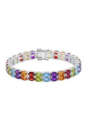 Effy Amethyst, Blue Topaz, Citrine, Garnet, Peridot Bracelet in Sterling Silver, 7