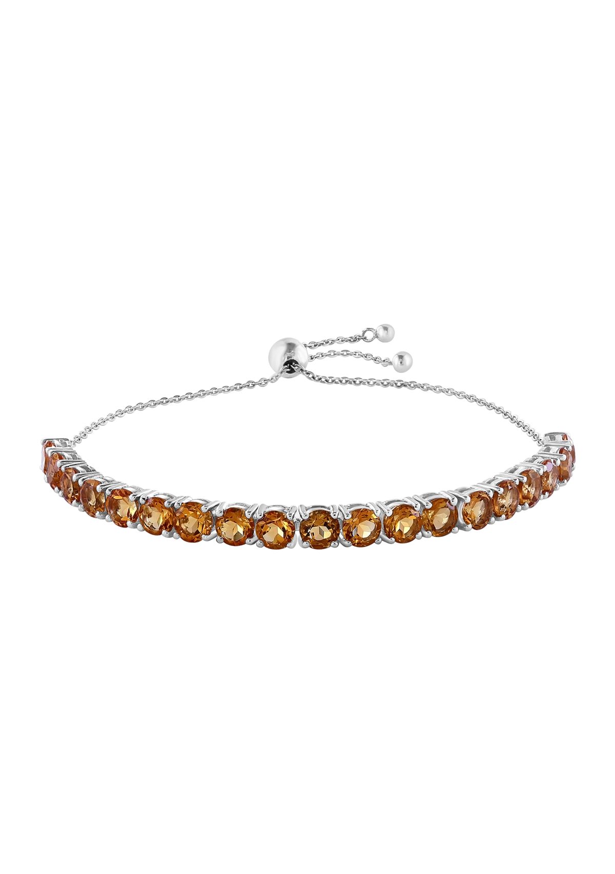 Sterling Silver Citrine Bolo Bracelet
