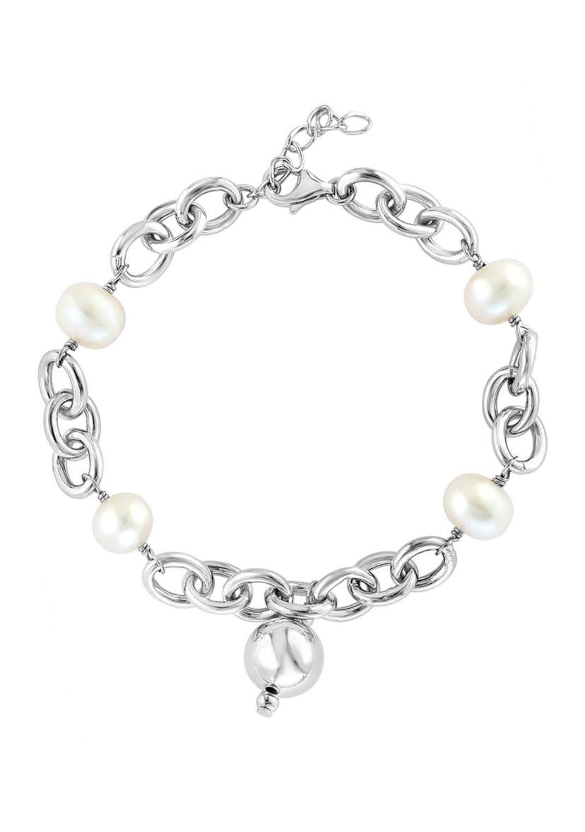 Sterling Silver Freshwater Pearl 8" Bracelet 