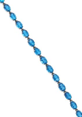 Effy® Blue Topaz Tennis Bracelet in 14k White Gold | belk