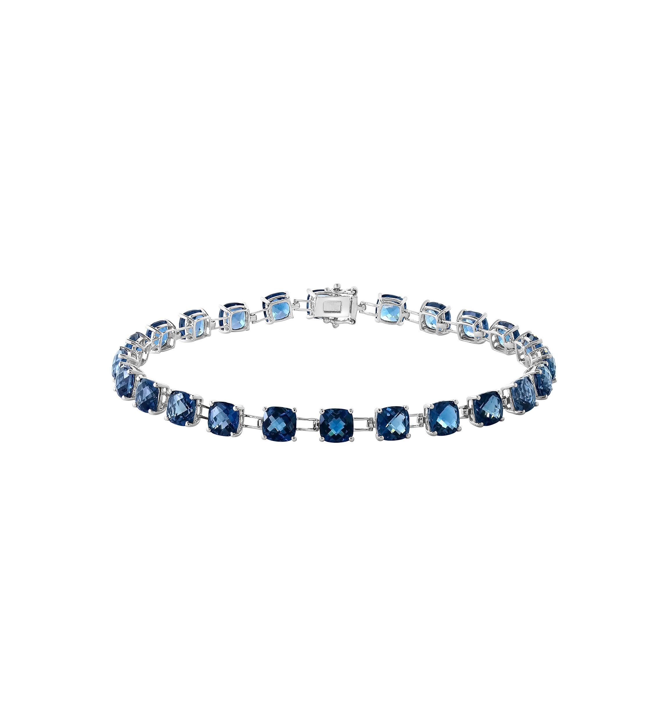  14K White Gold London Blue Topaz Ring 