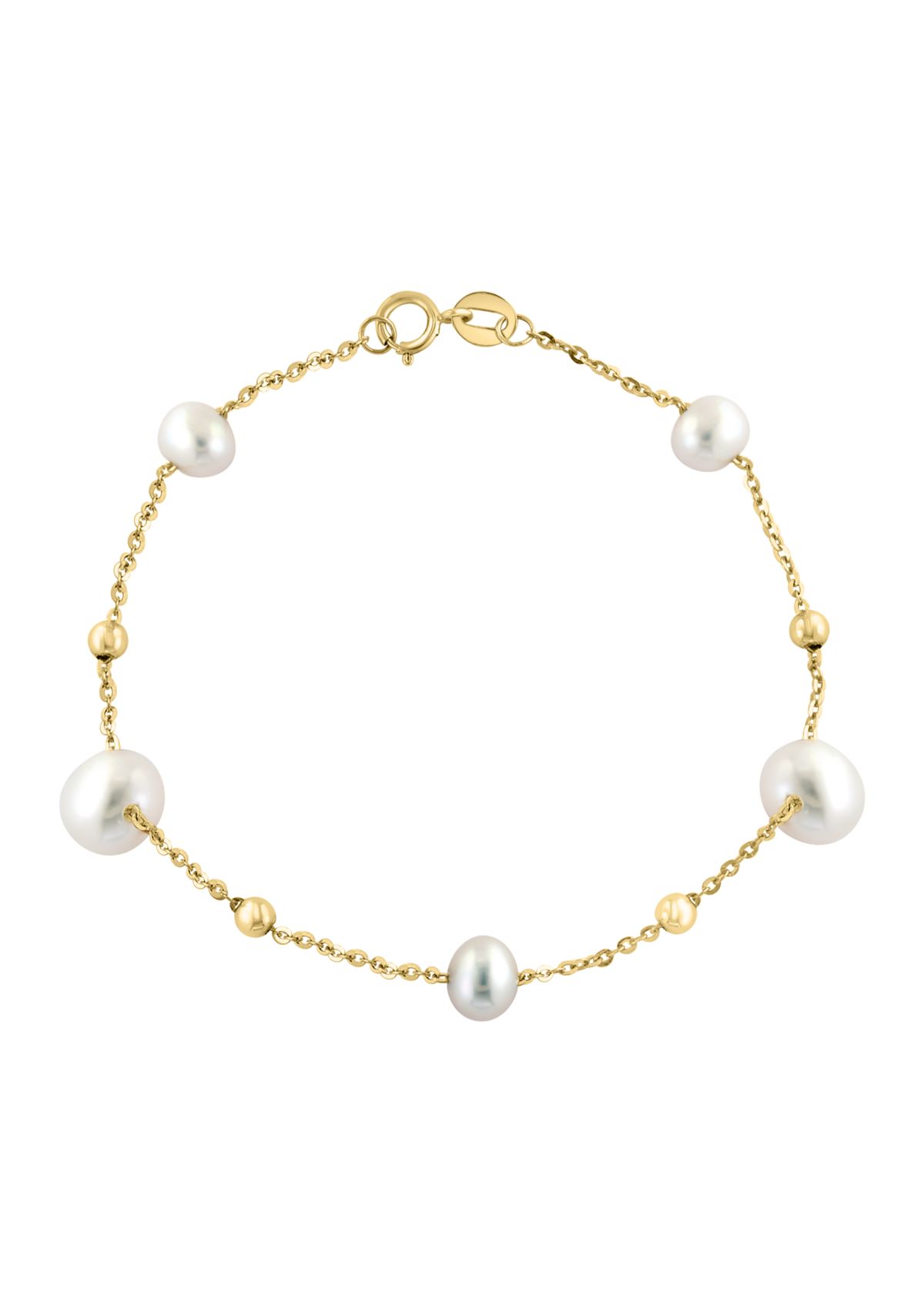 Freshwater Pearl Bracelet in 14K Yellow Gold