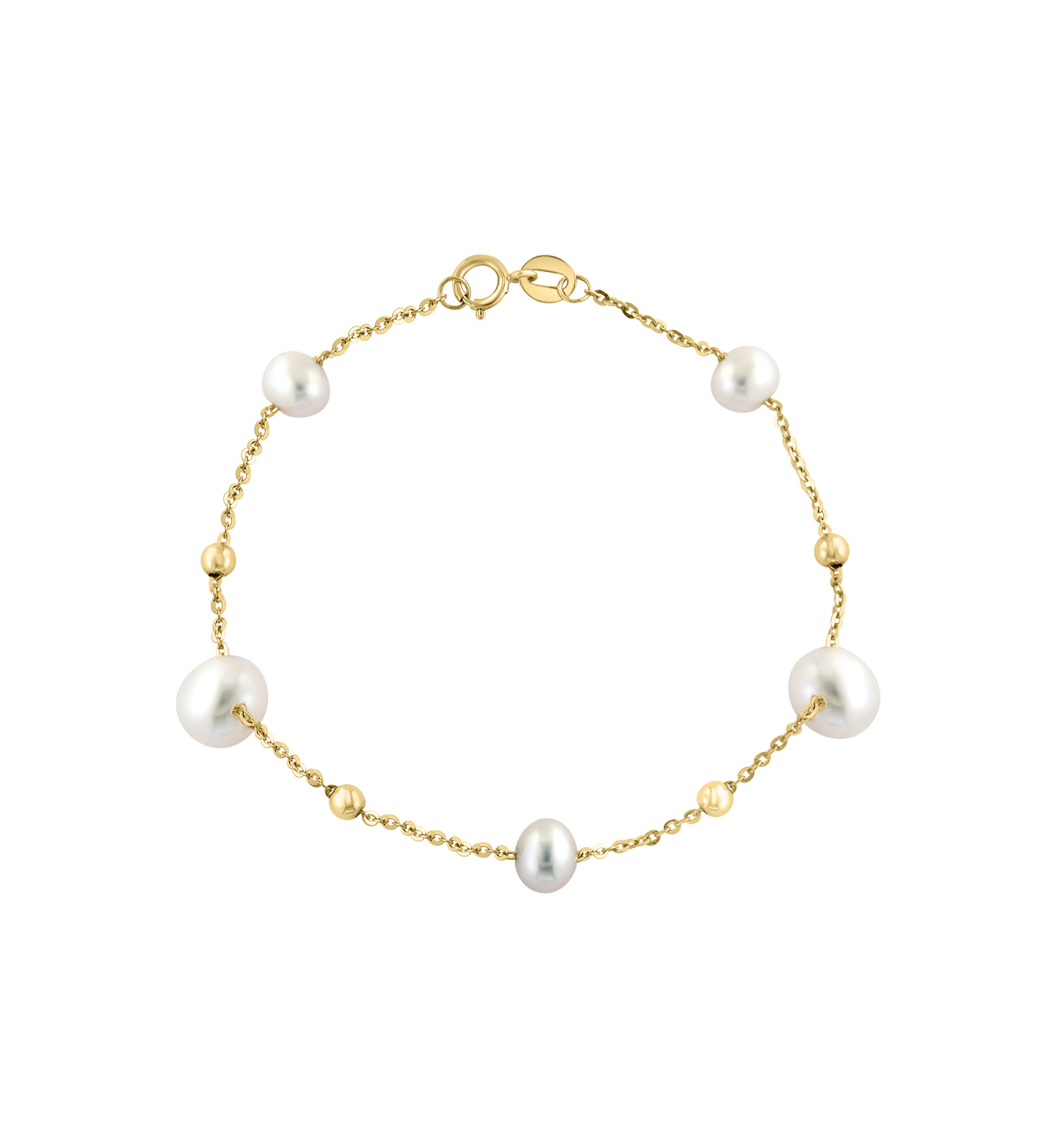 Freshwater Pearl Bracelet in 14K Yellow Gold