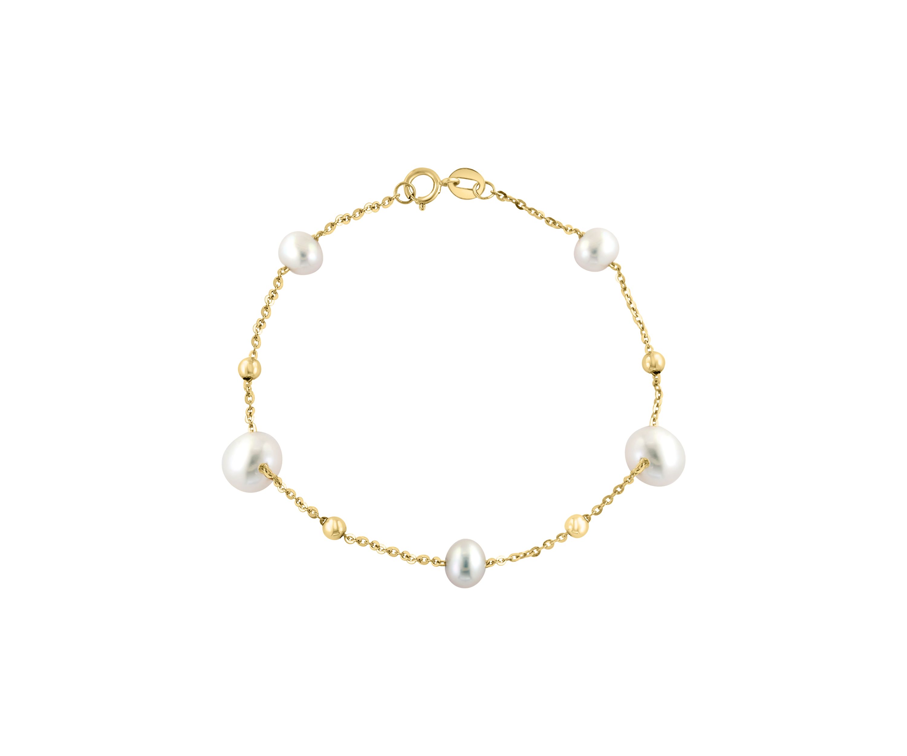 Freshwater Pearl Bracelet in 14K Yellow Gold