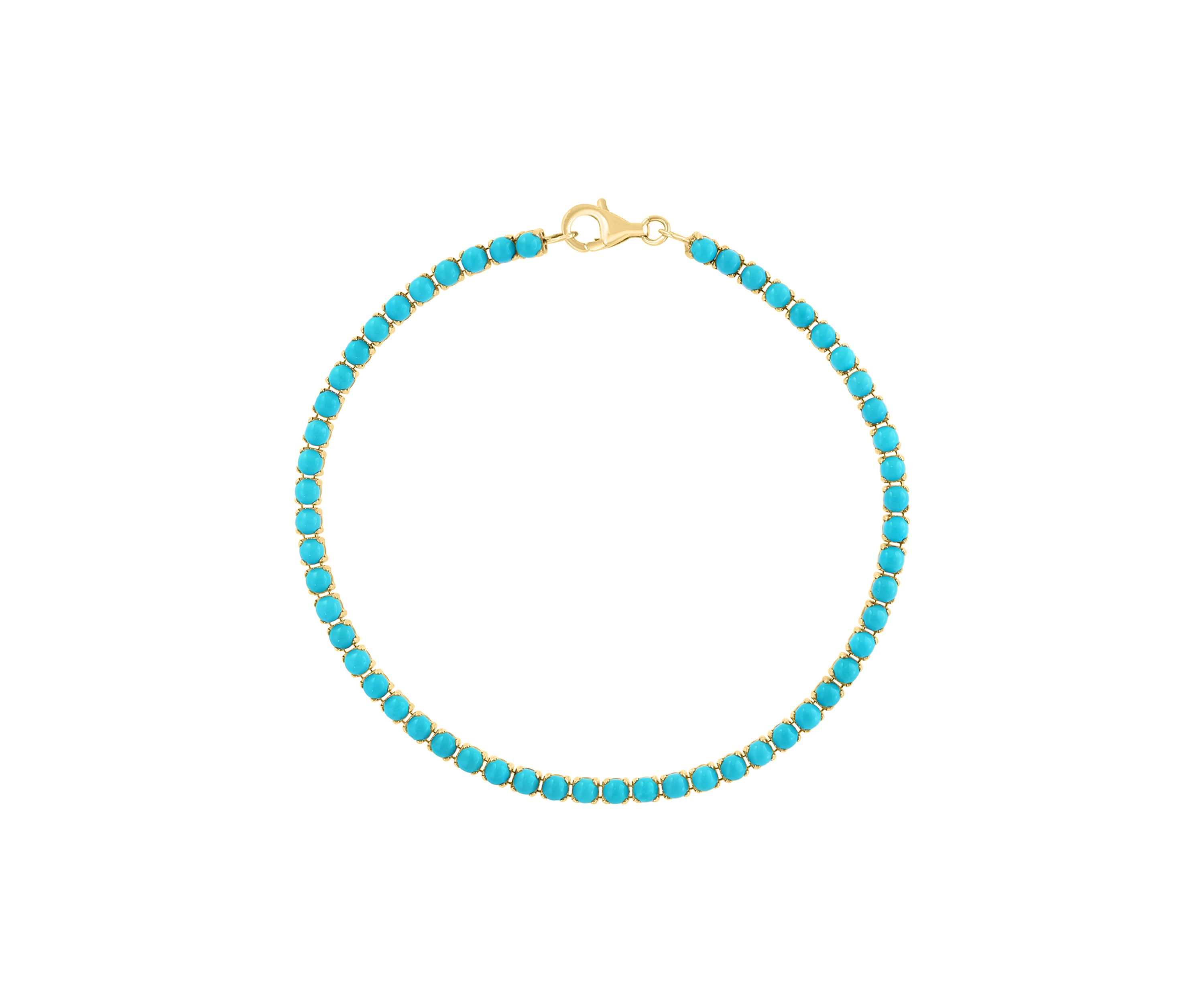 4.25 ct. t.w. Turquoise Bracelet in 14K Yellow Gold