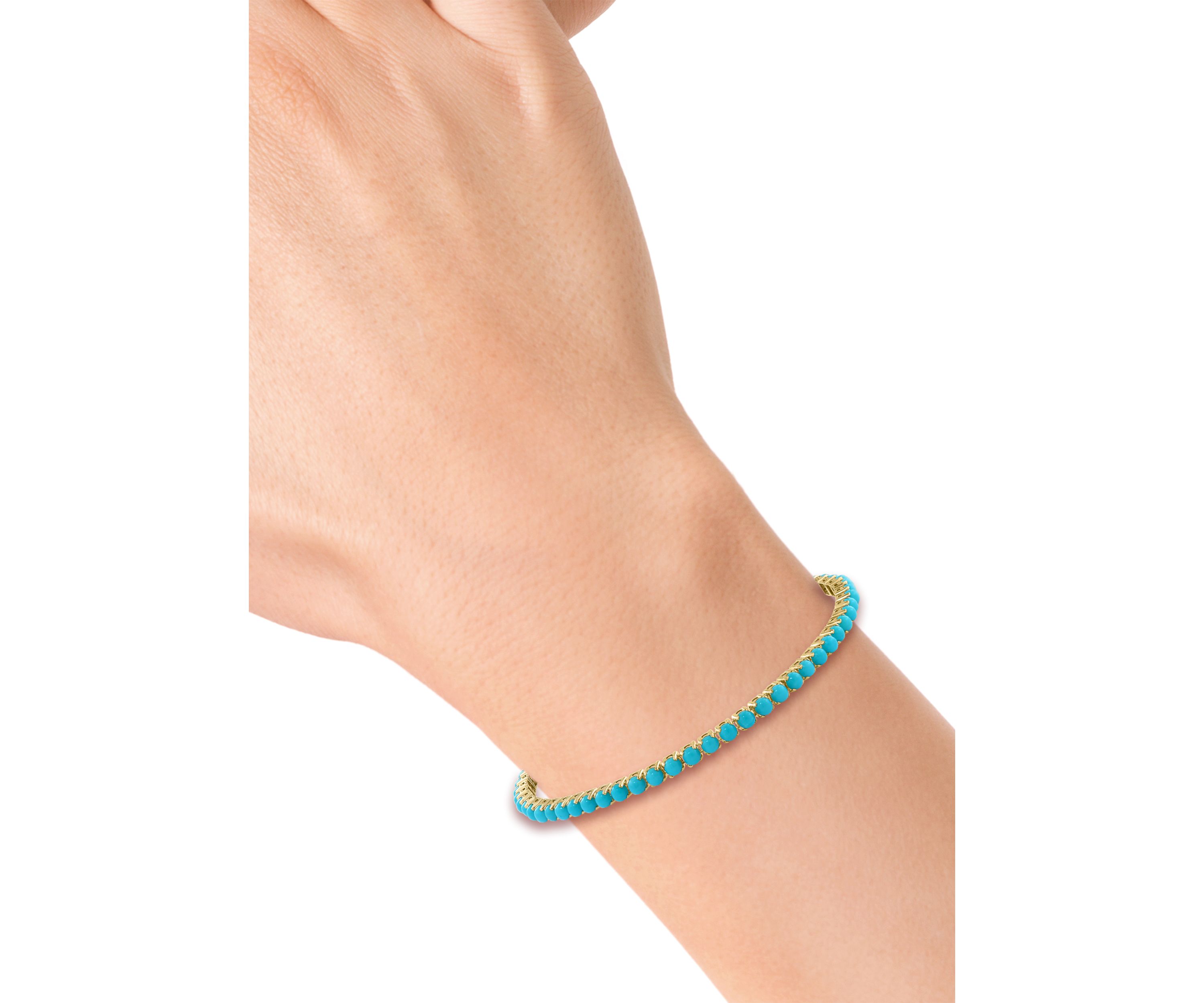4.25 ct. t.w. Turquoise Bracelet in 14K Yellow Gold