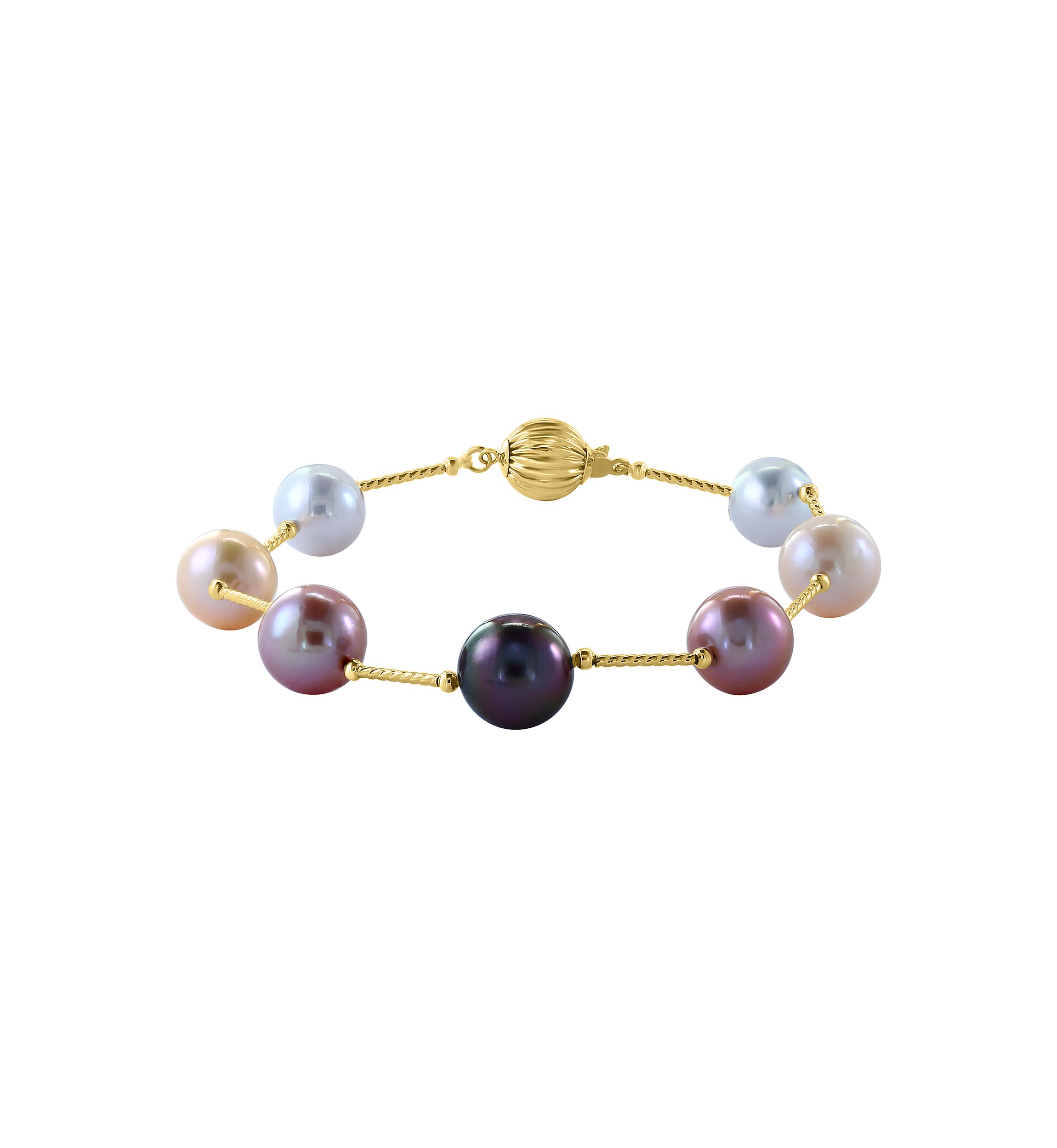 Multi Freshwater Pearl Bracelet in 14K Yellow Gold