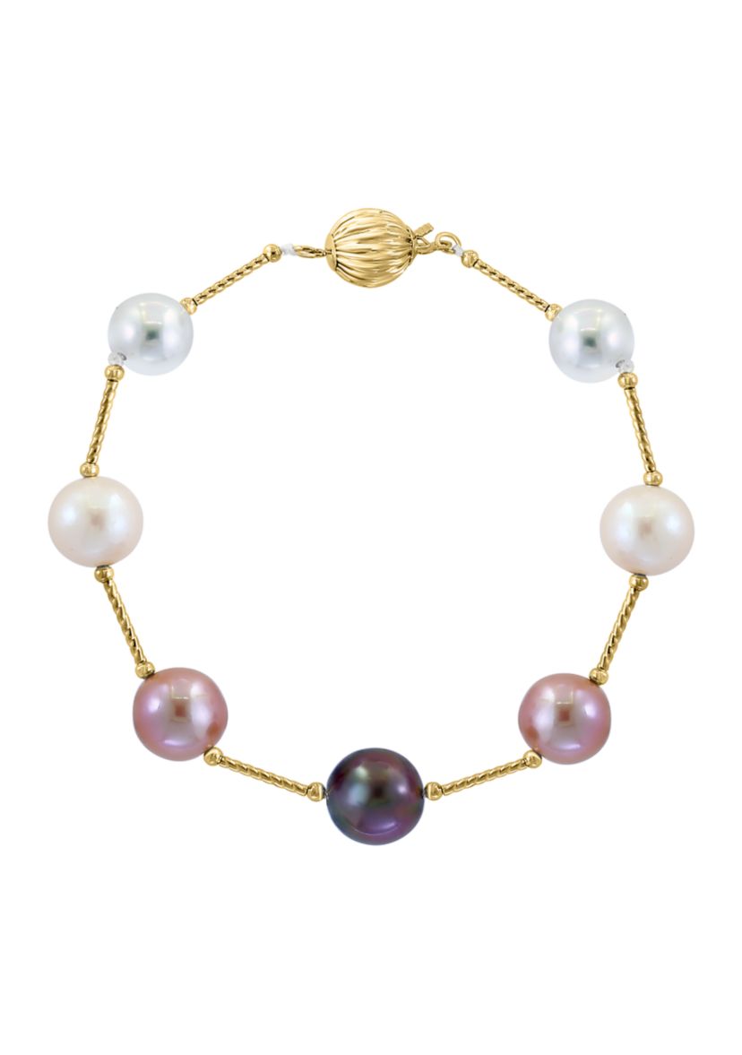 Multi Freshwater Pearl Bracelet in 14K Yellow Gold