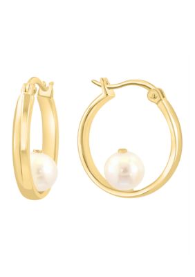 Effy Gold Over Silver Fresh Water Pearl Earrings, Yellow
