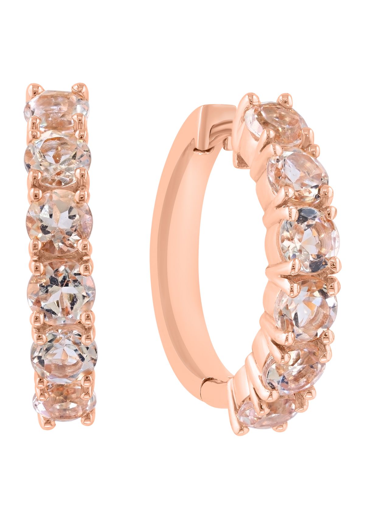 Sterling Silver/Gold Plated Morganite Earrings