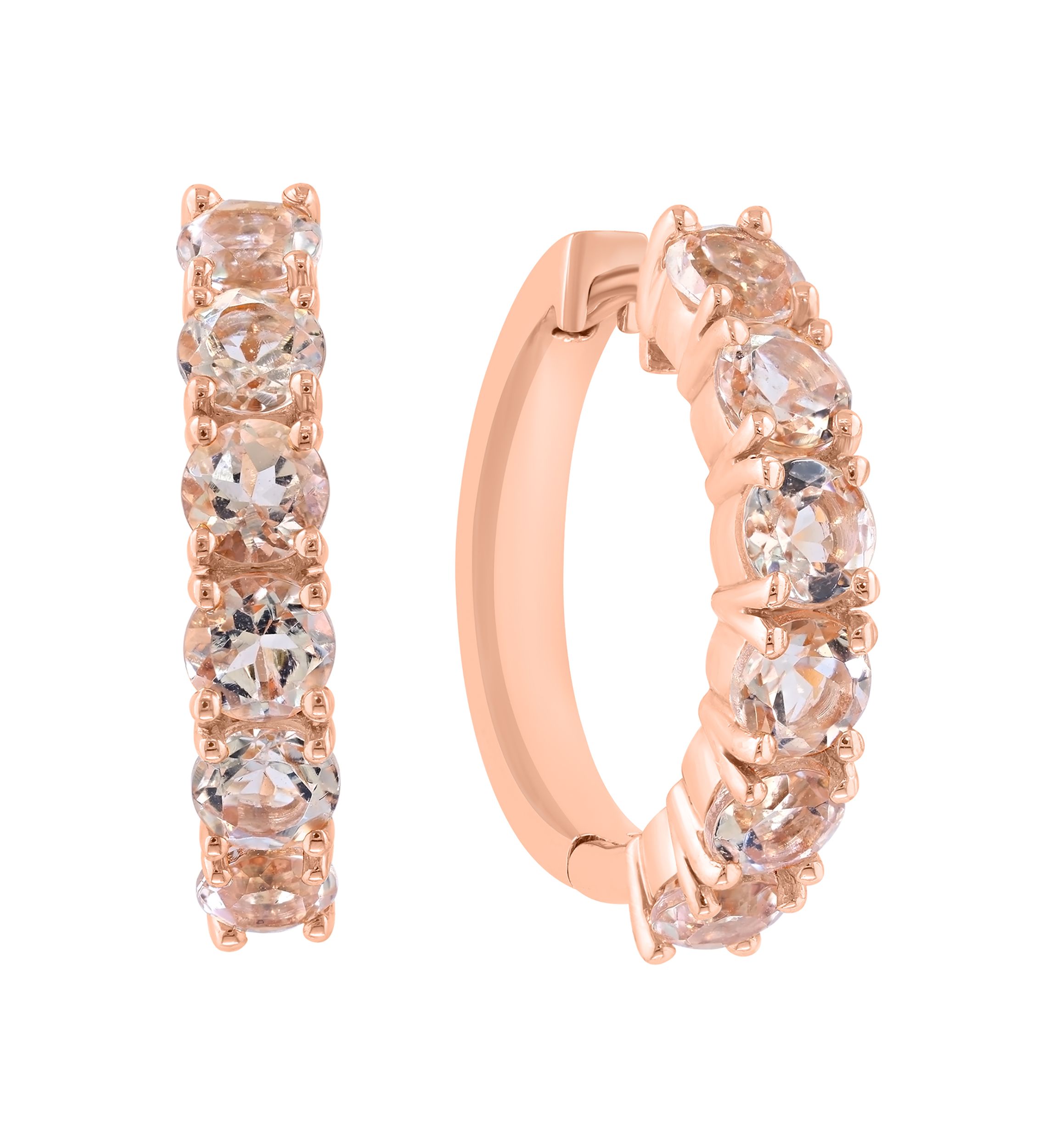 Sterling Silver/Gold Plated Morganite Earrings
