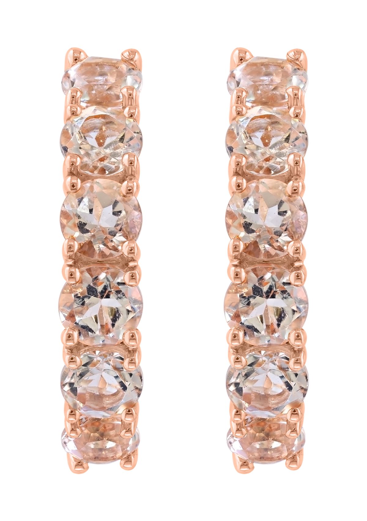 Sterling Silver/Gold Plated Morganite Earrings