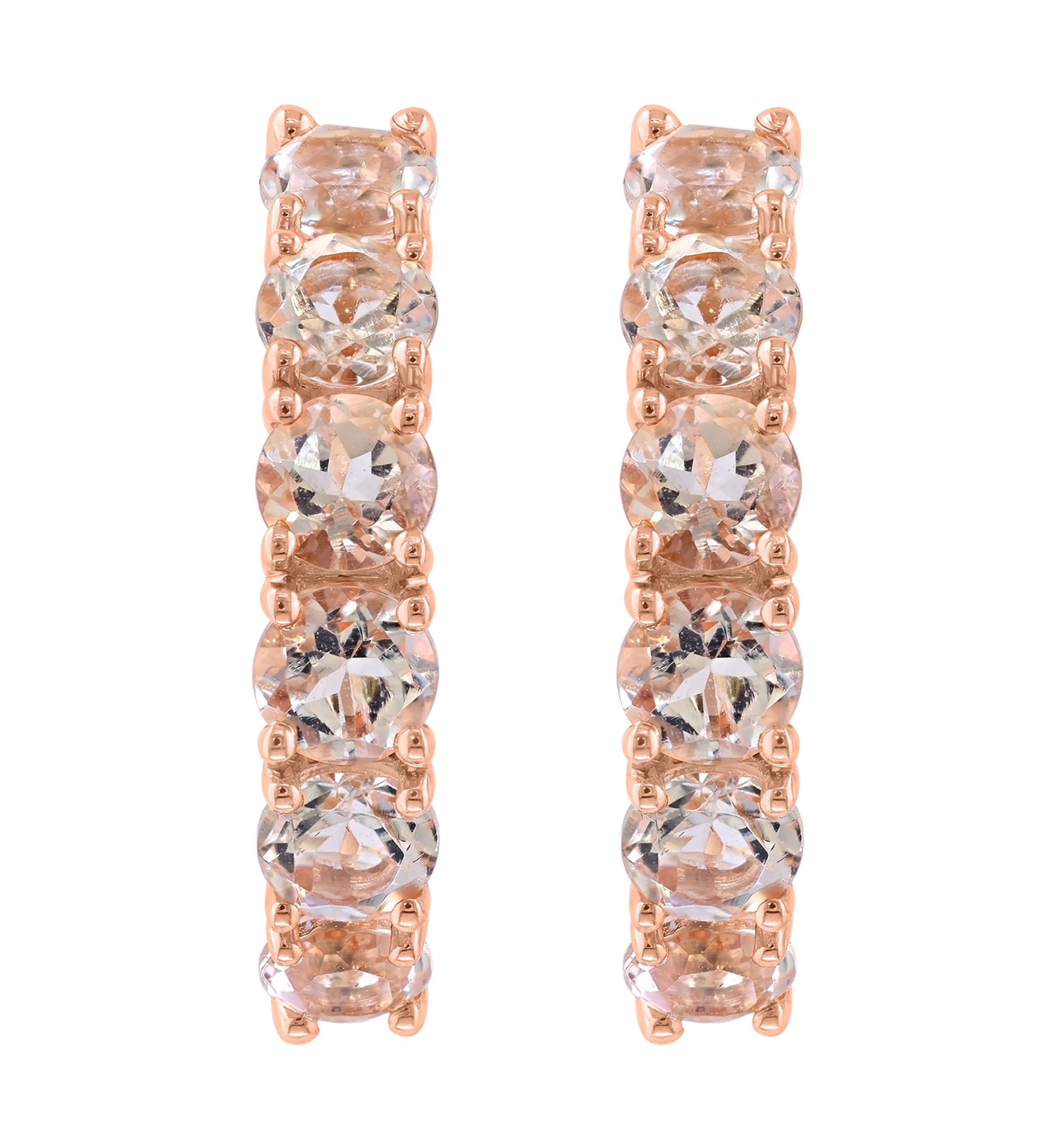 Sterling Silver/Gold Plated Morganite Earrings