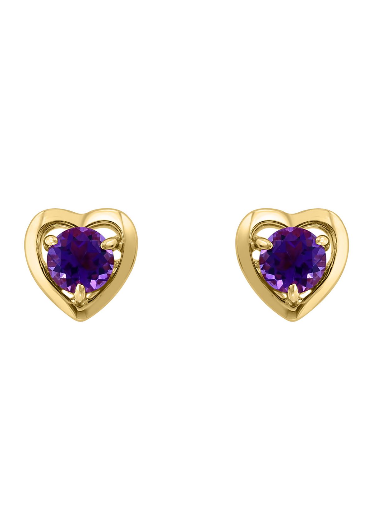 925 Gold Plated Silver Amethyst Earrings 
