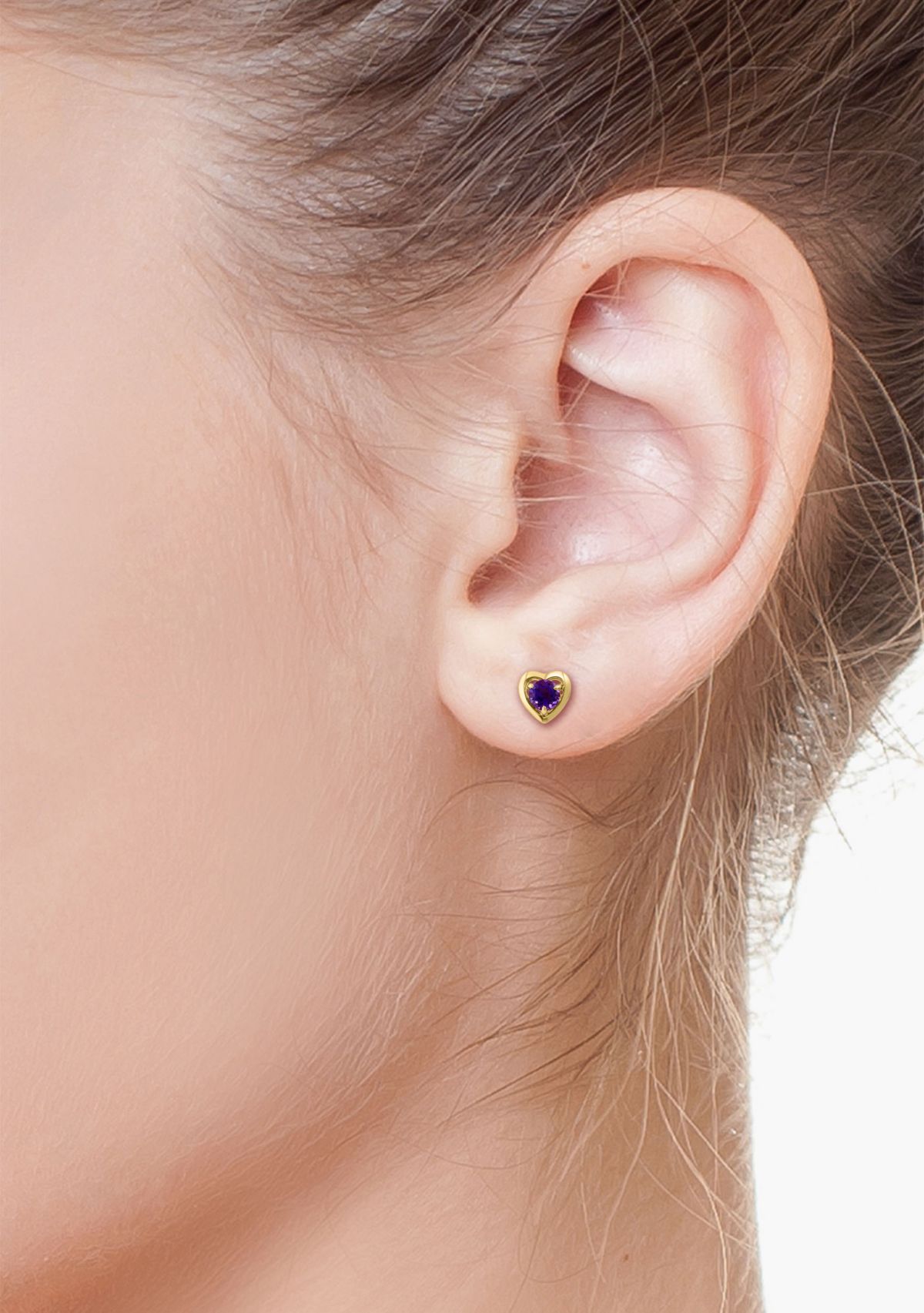 925 Gold Plated Silver Amethyst Earrings 