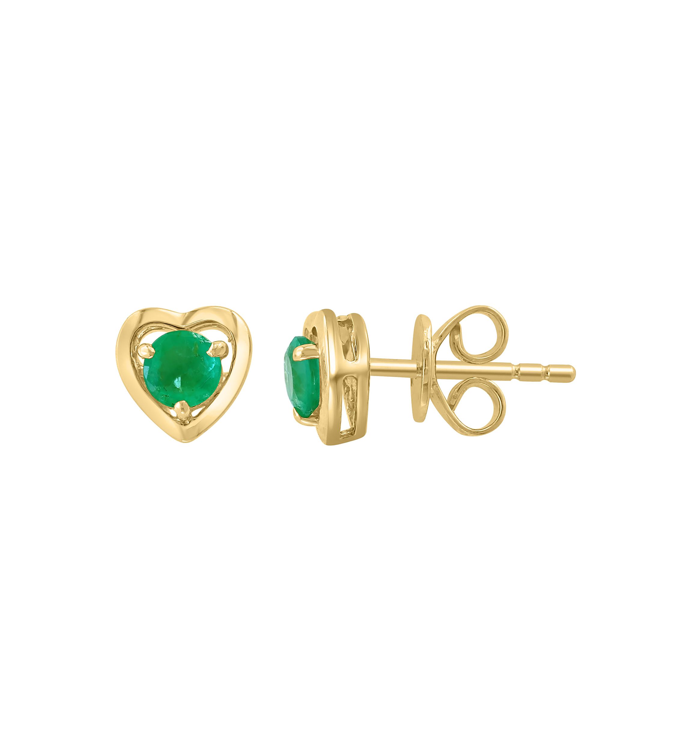 925 Gold Plated Silver Emerald Earrings 