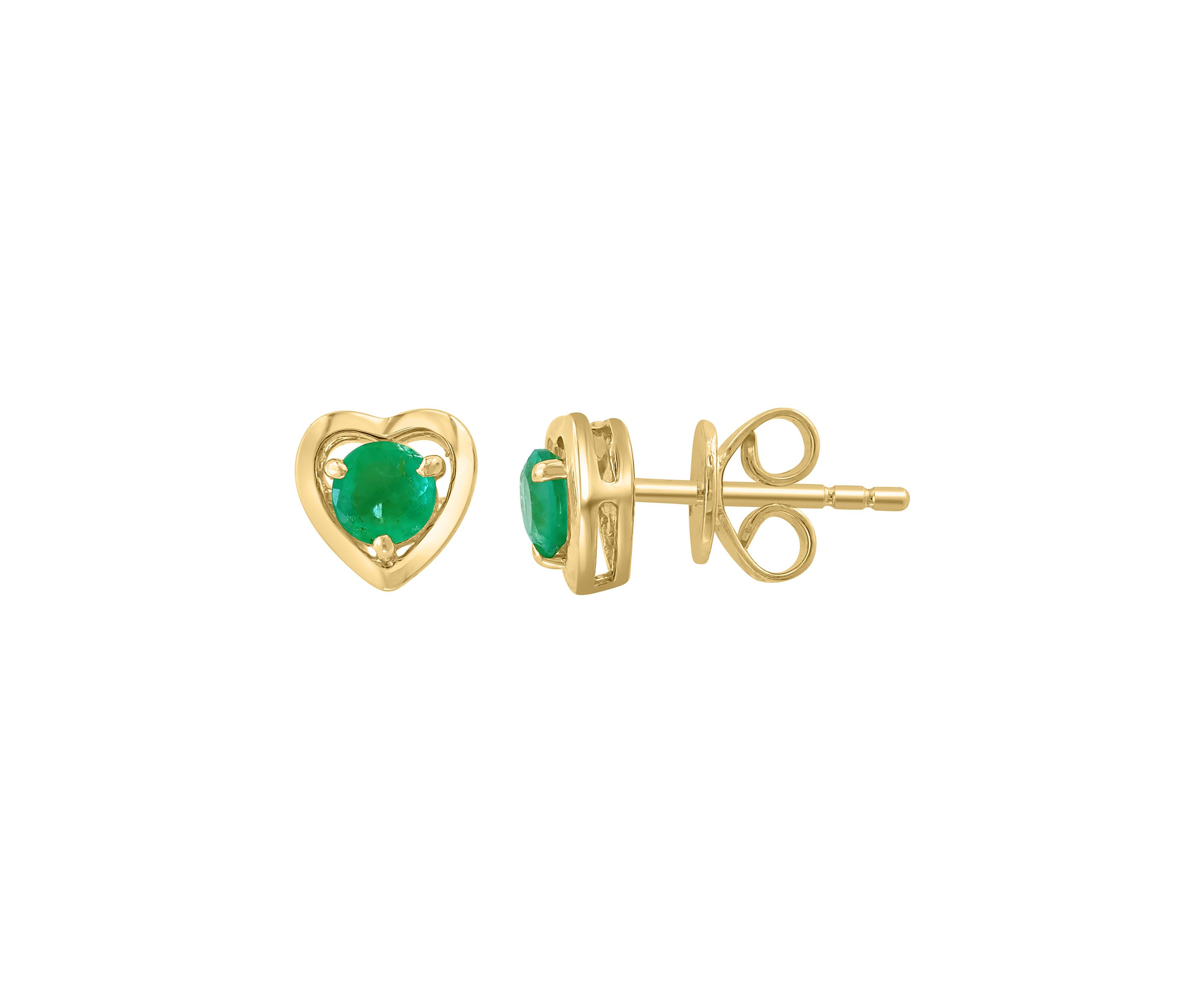 925 Gold Plated Silver Emerald Earrings 