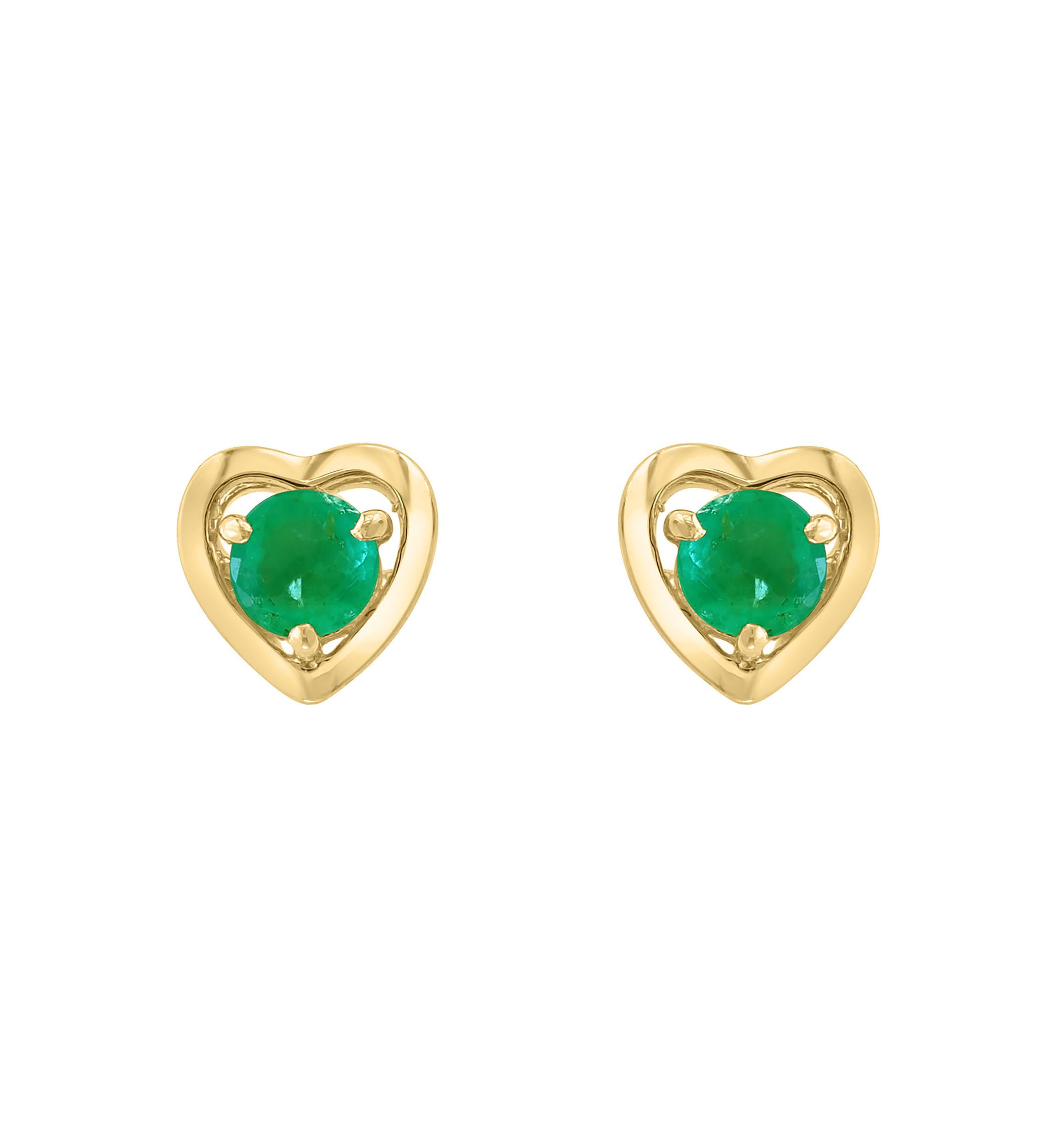 925 Gold Plated Silver Emerald Earrings 