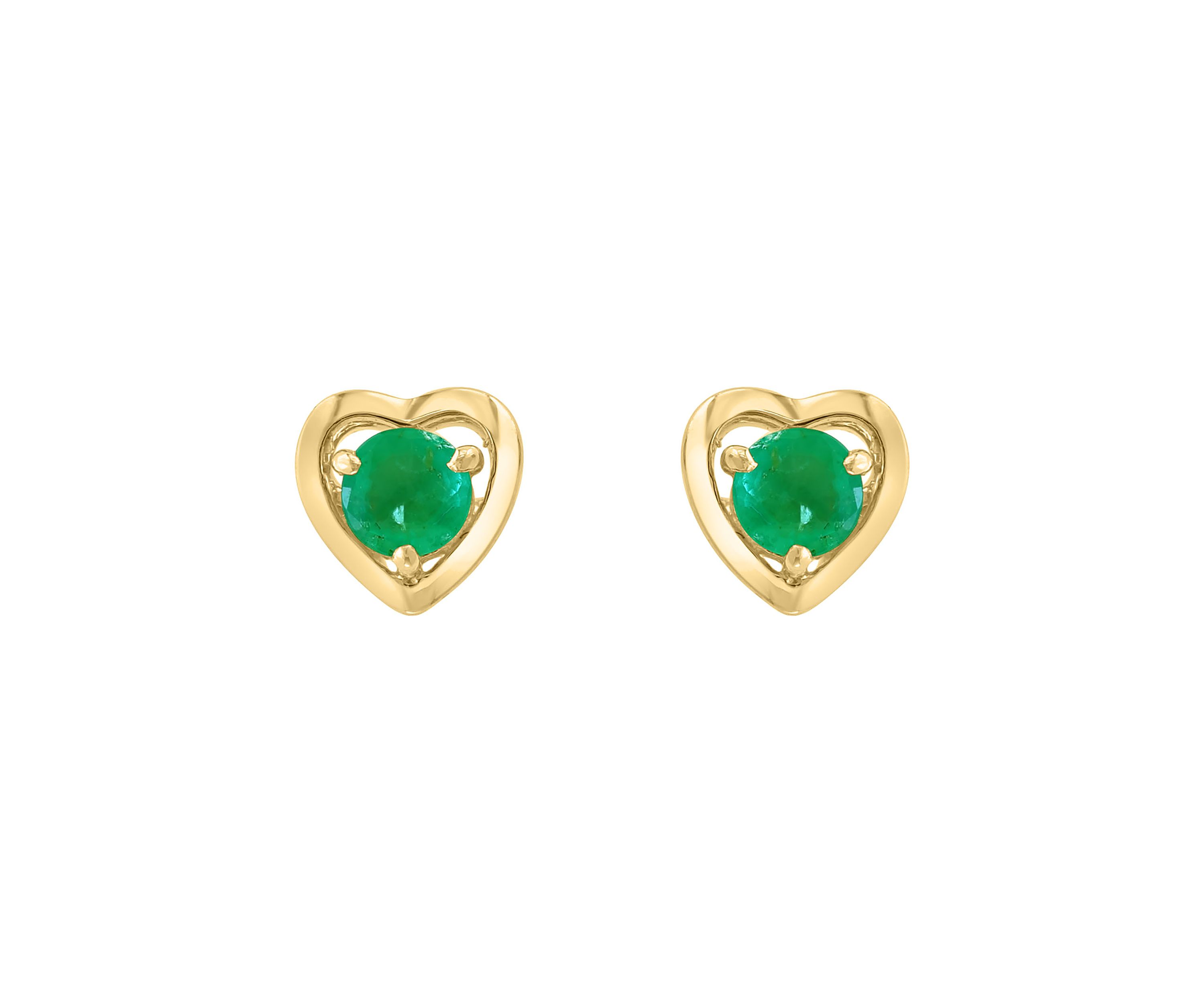 925 Gold Plated Silver Emerald Earrings 