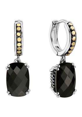 Effy Onyx Drop Earrings In 18K Sterling Silver