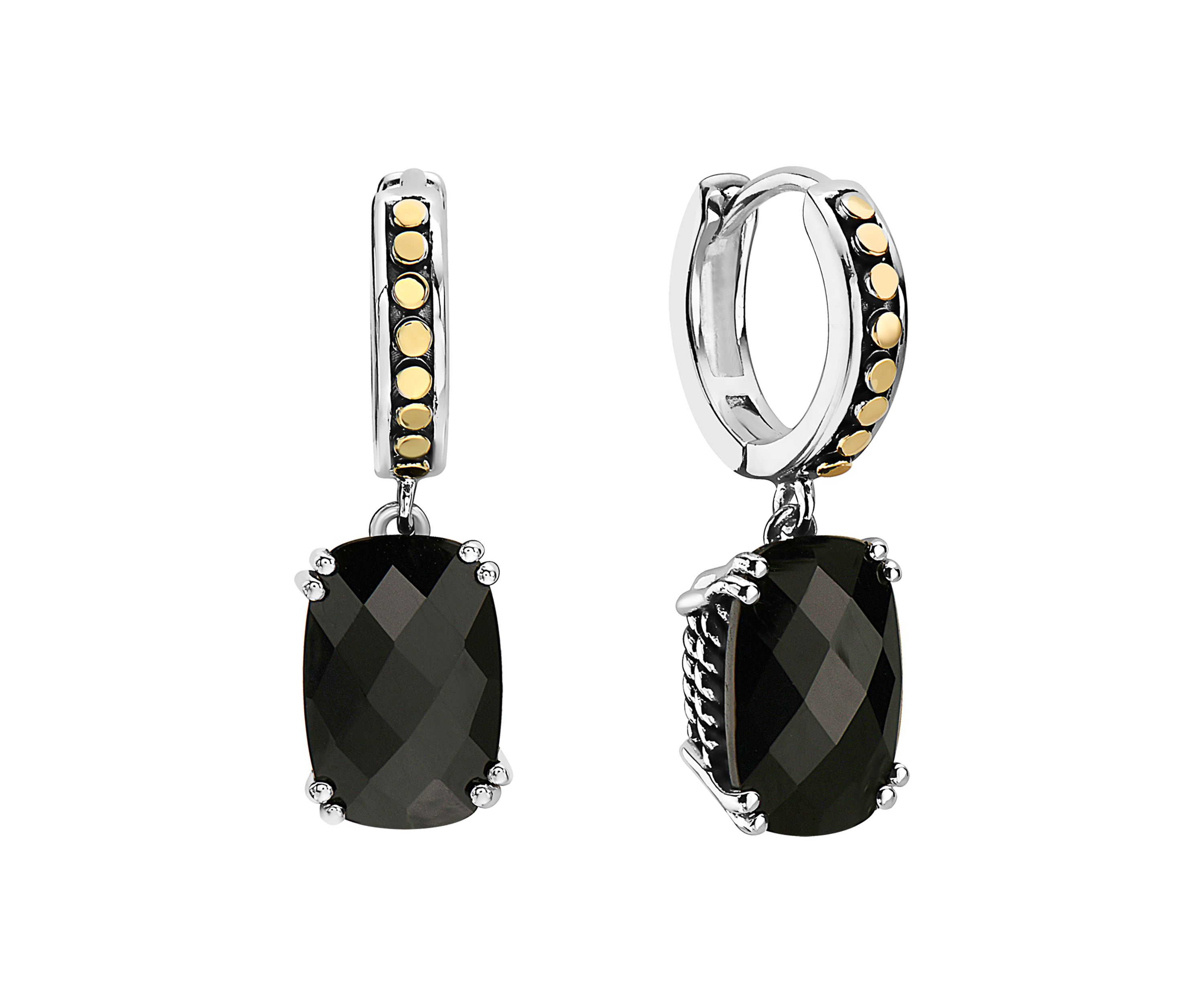 Onyx Drop Earrings in 18K Sterling Silver