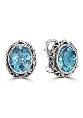 Effy 6.5 Ct. T.w. Blue Topaz Earrings In Sterling Silver