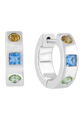 Effy Blue Topaz, Citrine, Peridot Earrings in Sterling Silver