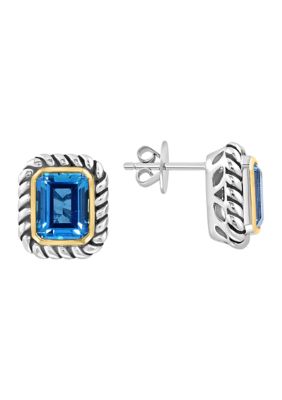 Effy Blue Topaz Earrings in Sterling Silver