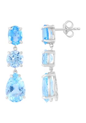 Effy Sterling Silver Blue Topaz and Sky Blue Topaz Earrings