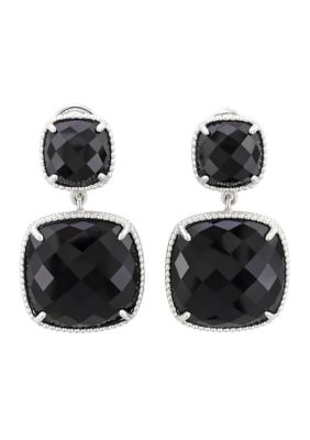 Effy Onyx Earrings set in Sterling Silver