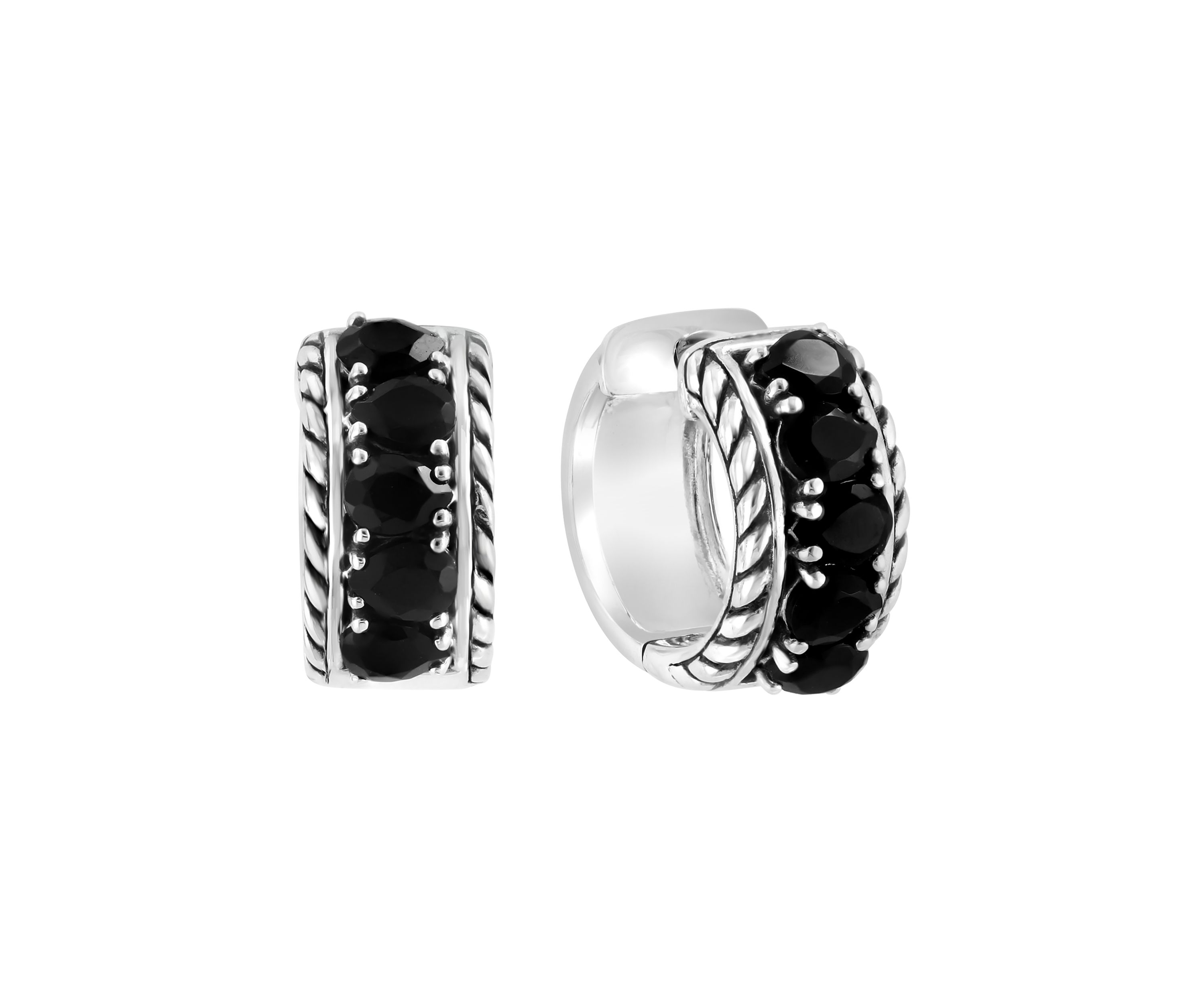 Sterling Silver Black Spinel Earrings