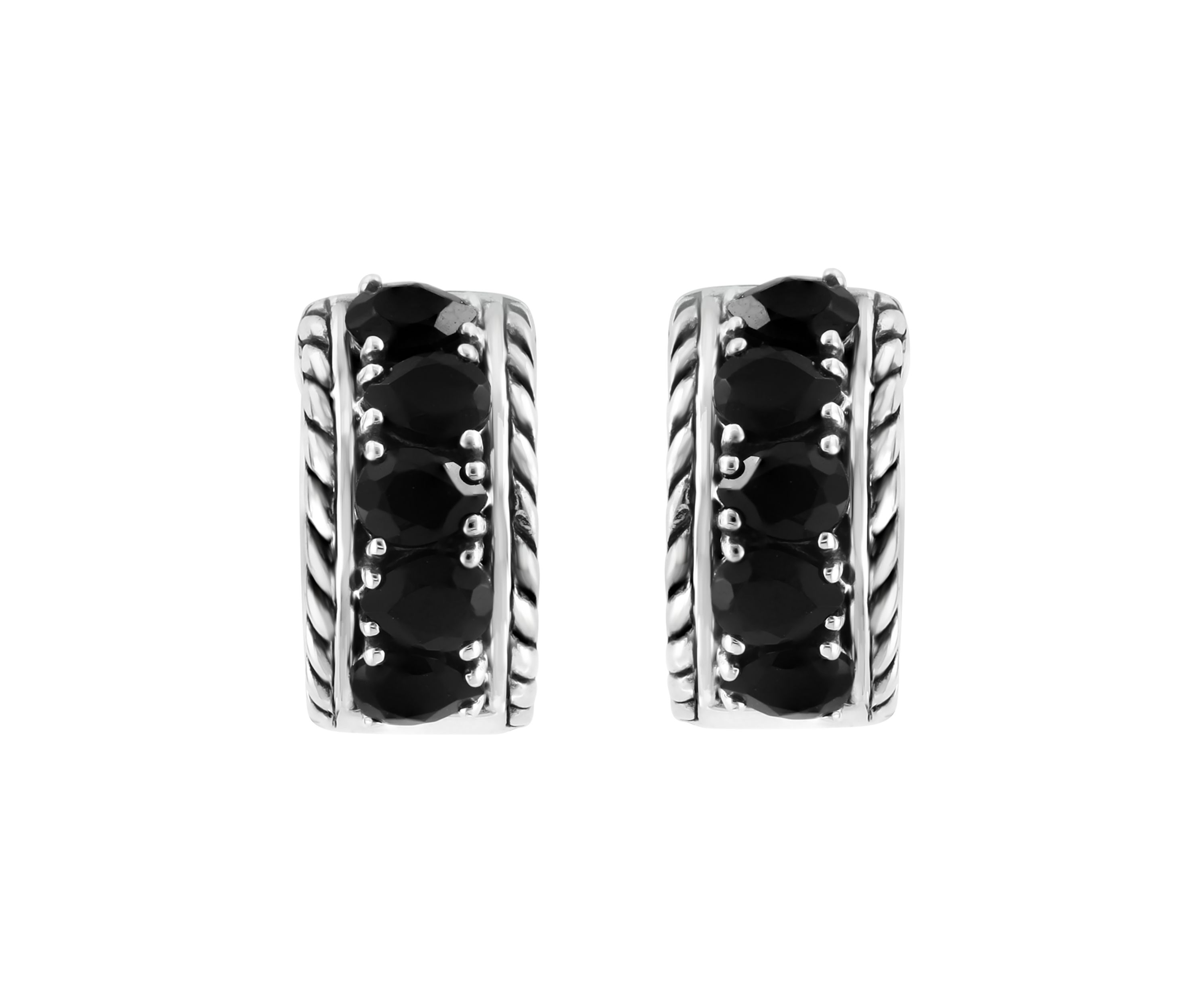 Sterling Silver Black Spinel Earrings