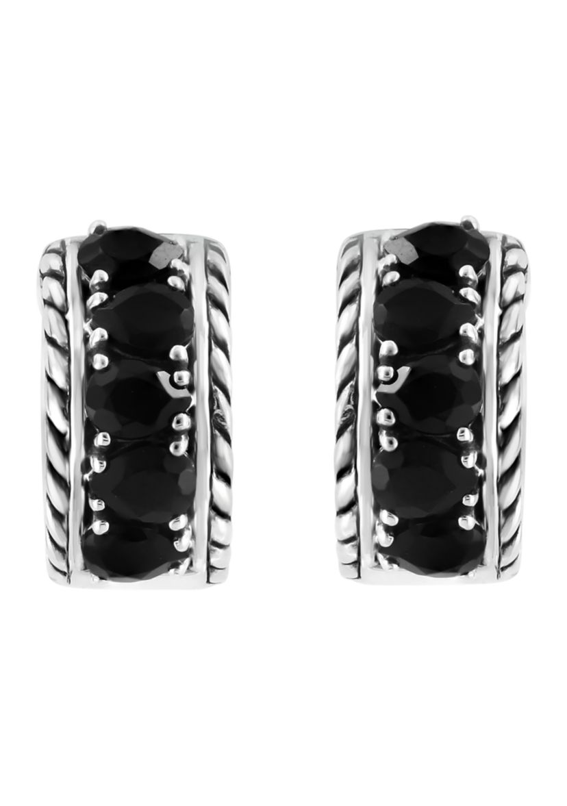Sterling Silver Black Spinel Earrings