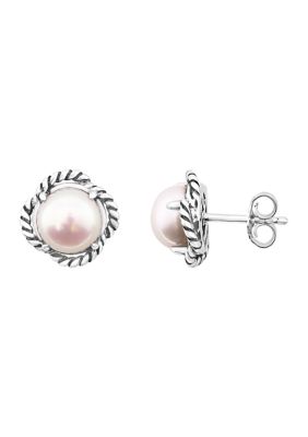 Effy Sterling Silver 8 Millimeter Freshwater Pearl Earrings