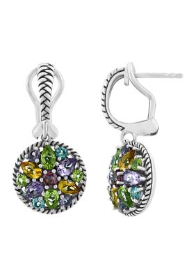 Effy Sterling Silver Amethyst, Blue Topaz, Citrine, Rhodolite, Peridot Earrings