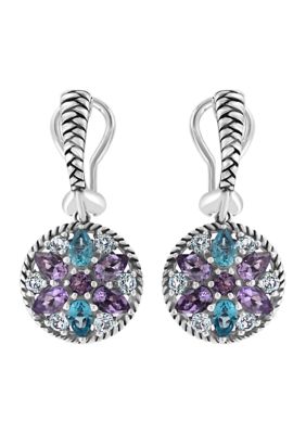 Effy Amethyst and Blue Topaz Earrings in Sterling Silver