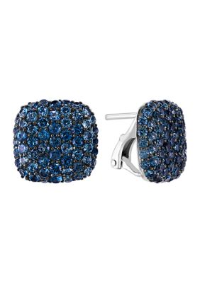 Effy Men's 4.66 Ct. T.w. Blue Topaz Earrings In Sterling Silver