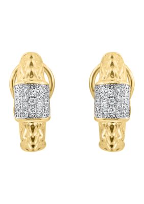 Effy Sterling Silver/gold Plated 3/8 Ct. T.w. Diamond Earrings
