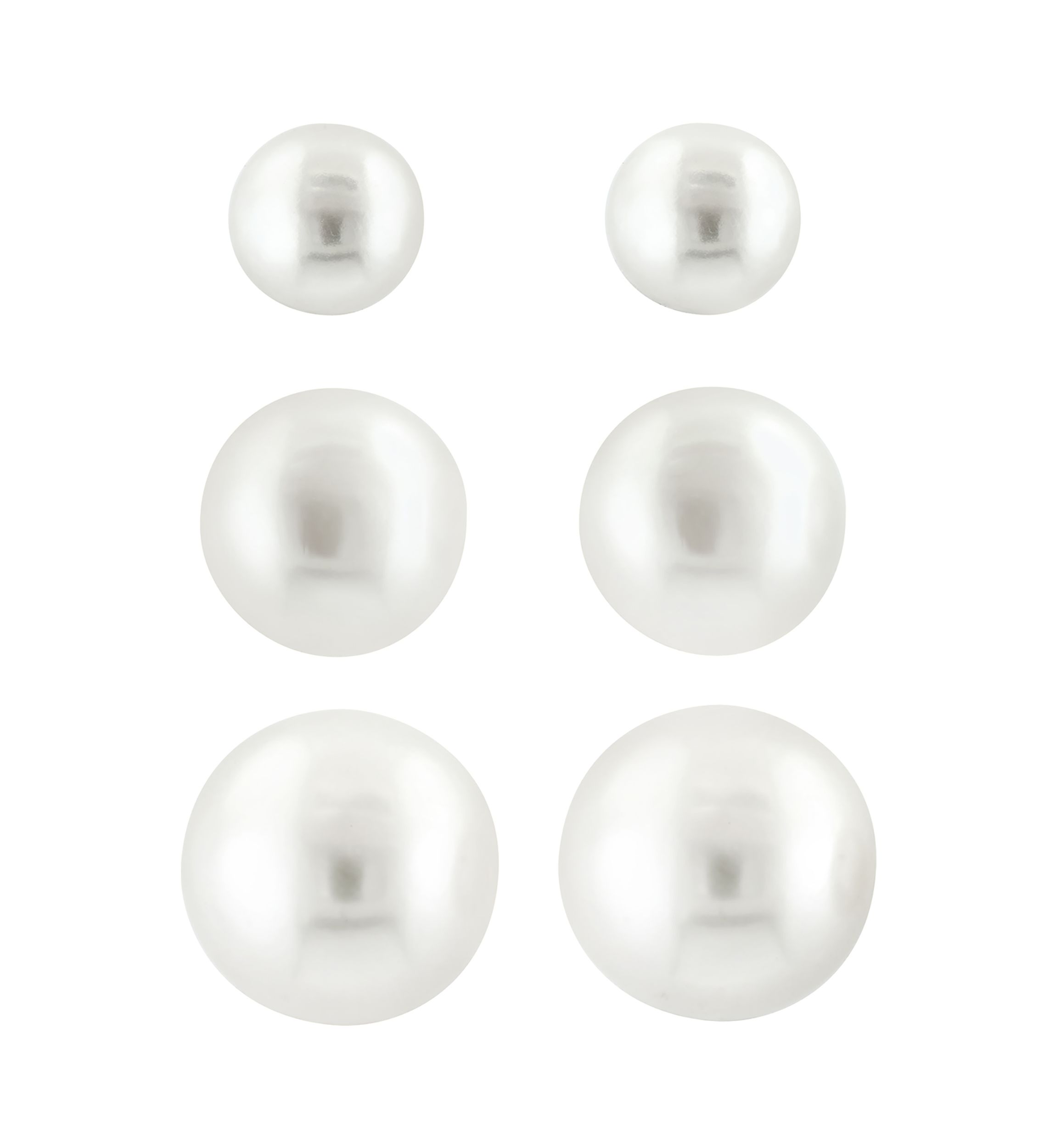 Sterling Silver Freshwater Pearl Earring Set 
