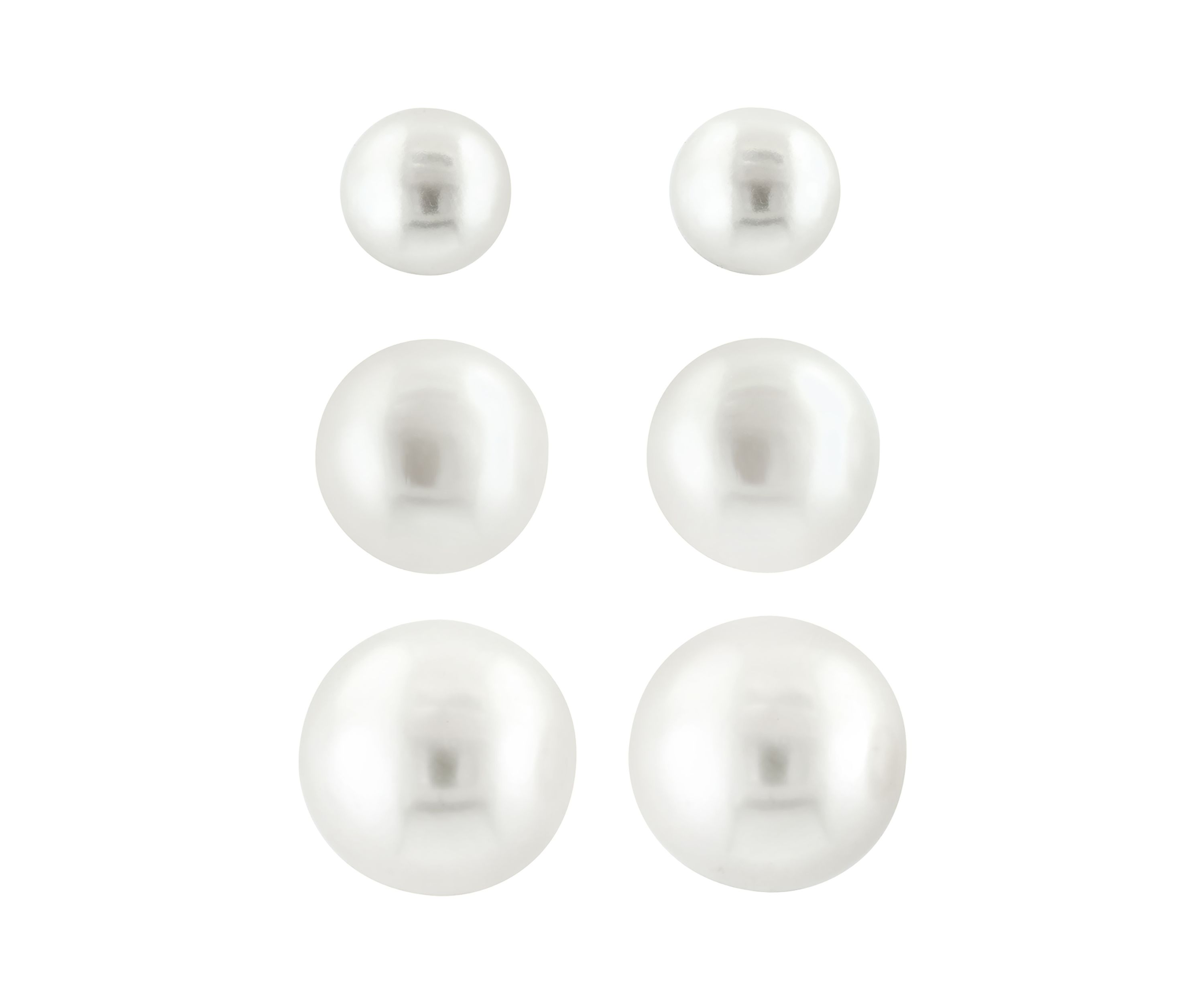 Sterling Silver Freshwater Pearl Earring Set 