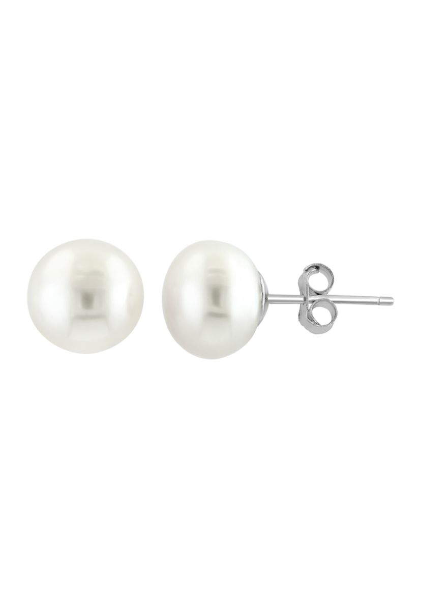 Sterling Silver Freshwater Pearl Earring Set 