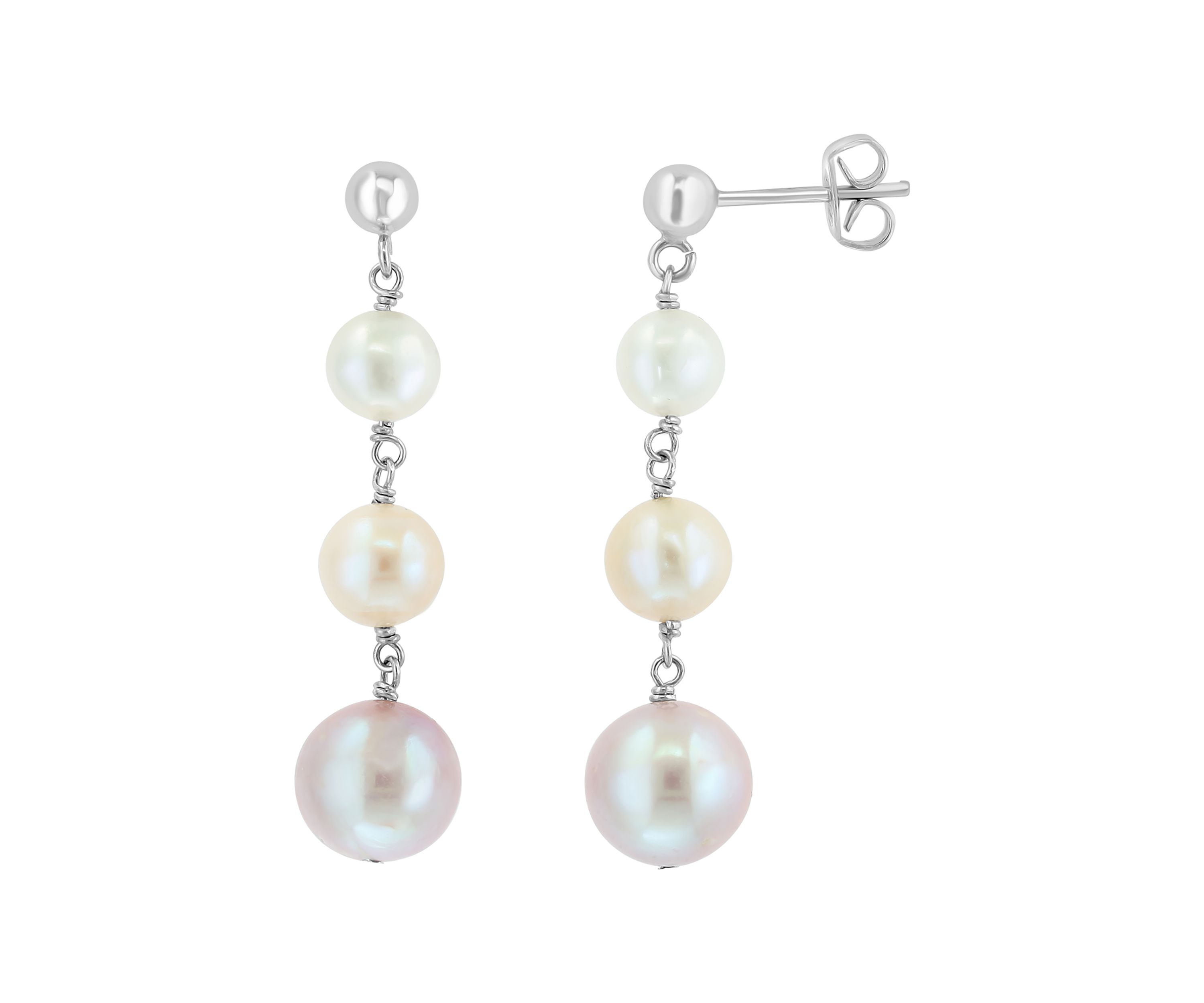 Sterling Silver Freshwater Pearl Drop Earrings 