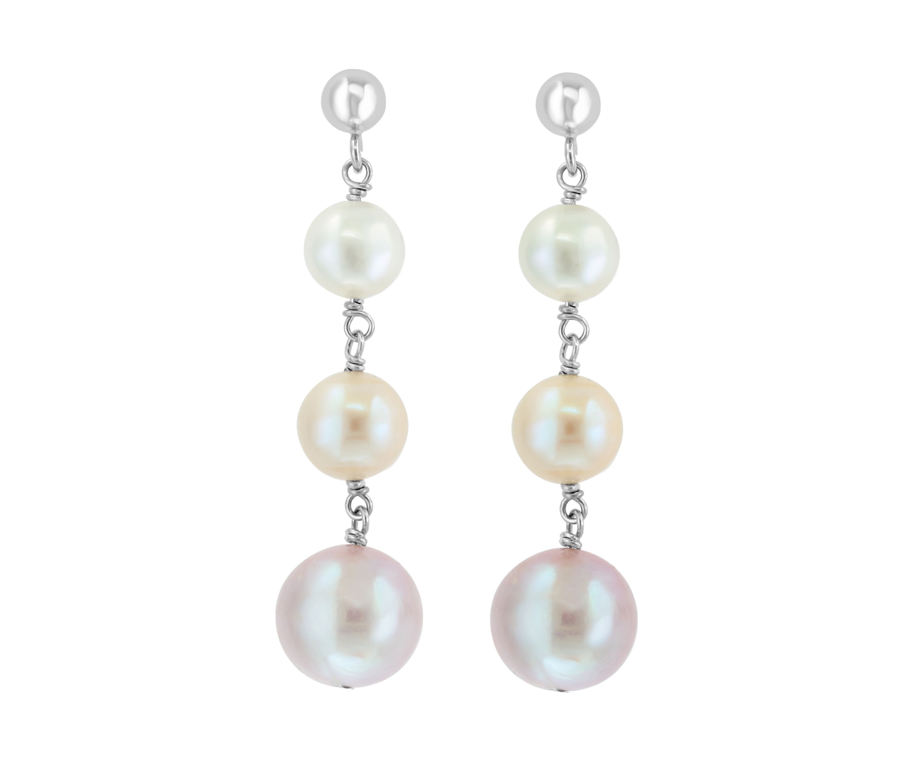 Sterling Silver Freshwater Pearl Drop Earrings 