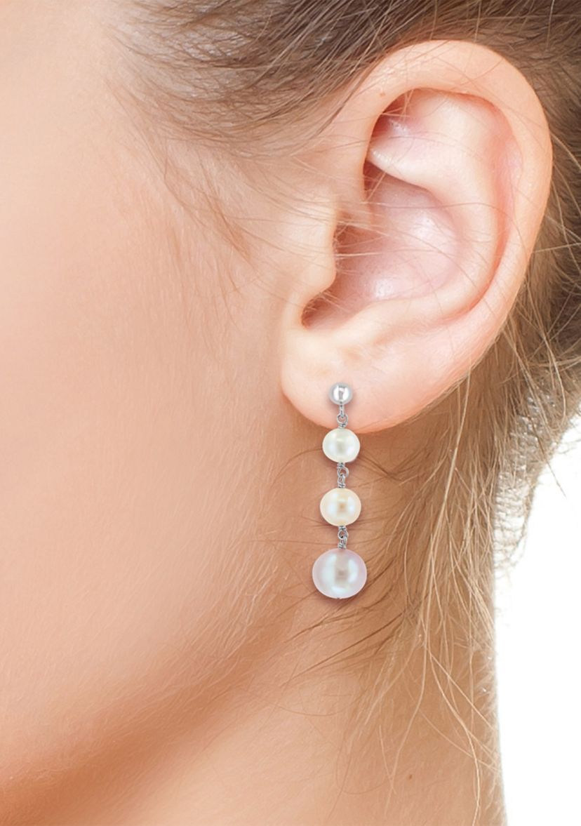 Sterling Silver Freshwater Pearl Drop Earrings 
