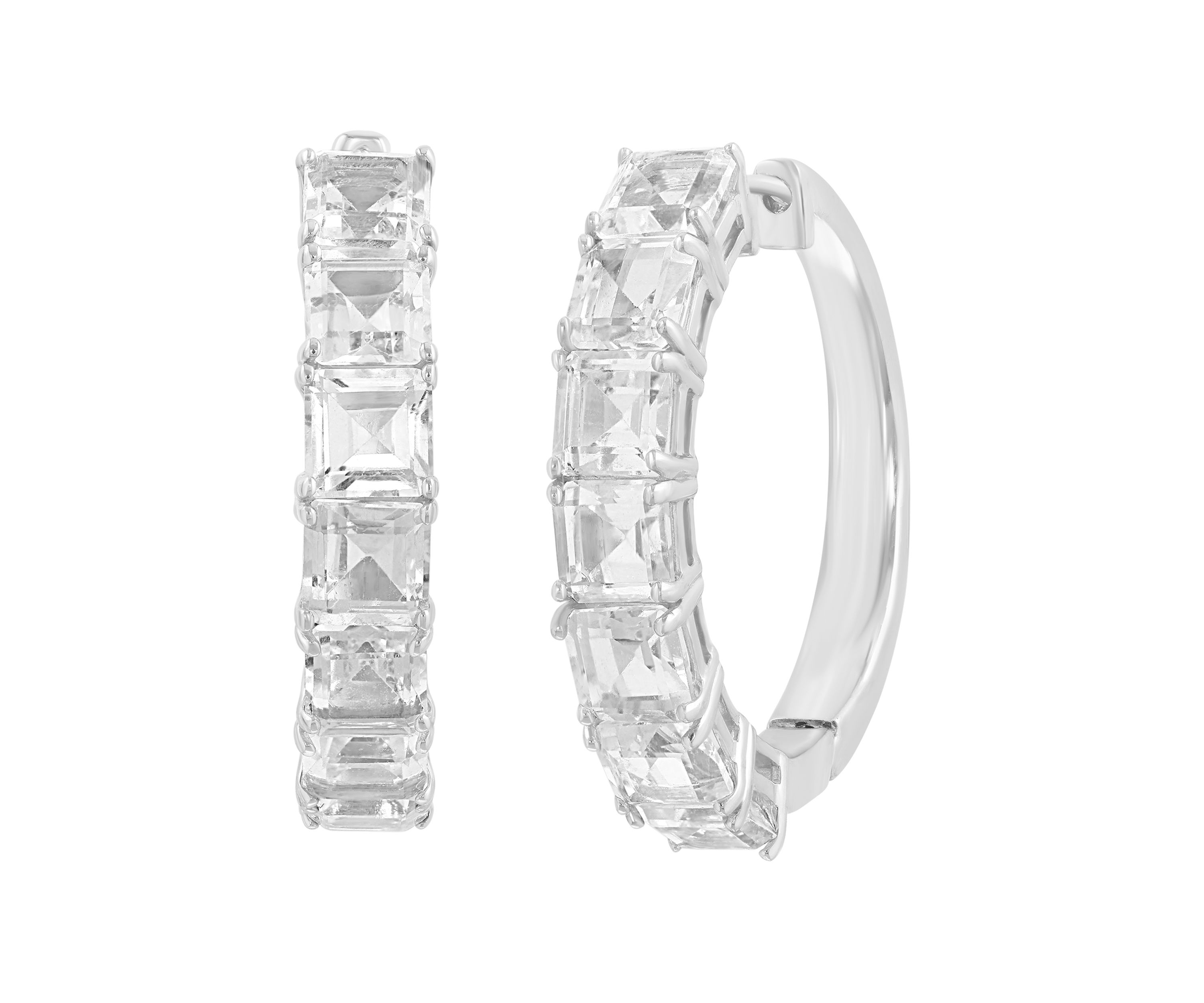 Sterling Silver White Topaz Earrings 
