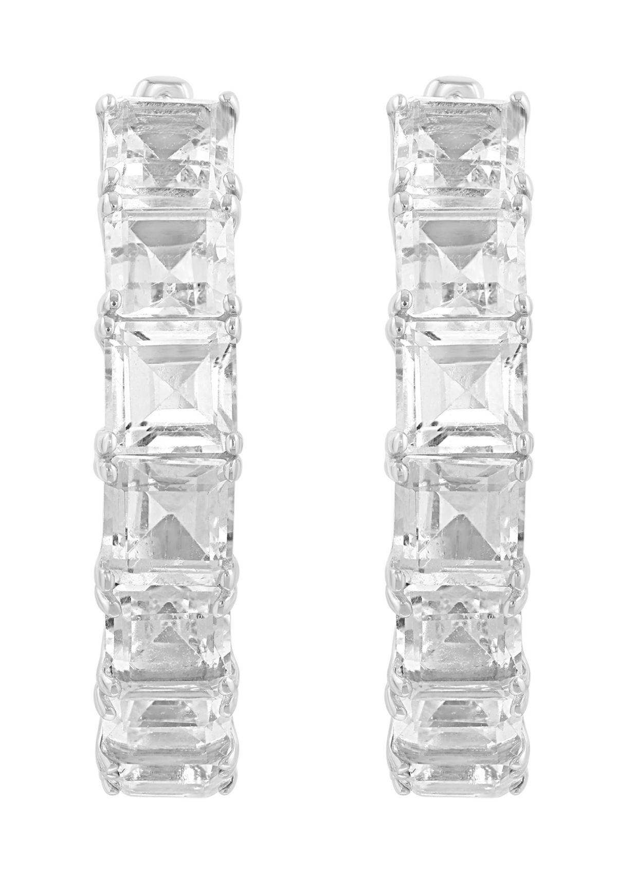 Sterling Silver White Topaz Earrings 