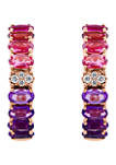 1/8 ct. t.w. Diamond, 1.5 ct. t.w. Amethyst, and 1.8 ct. t.w. Pink Tourmaline Earrings in 14K Rose Gold