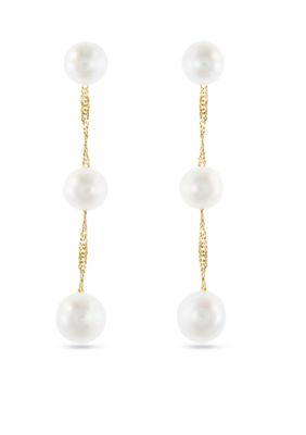 Effy Freshwater Pearls Linear Drop Earrings in 14K Yellow Gold