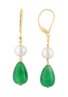 Effy Freshwater Pearl Dyed Earrings in 14K Yellow Gold