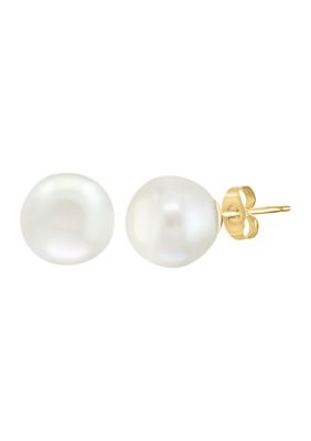 Effy Freshwater Pearl Stud Earrings in 14K White Gold